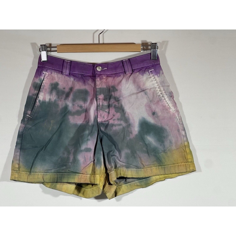 Dockers Shorts Womens Small Tie Dye Button Front Boho Festival Summer Style